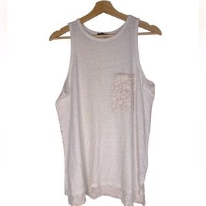 GAP HIGH LOW PINK & WHITE CHEETAH PRINT TANK SIZE MEDIUM